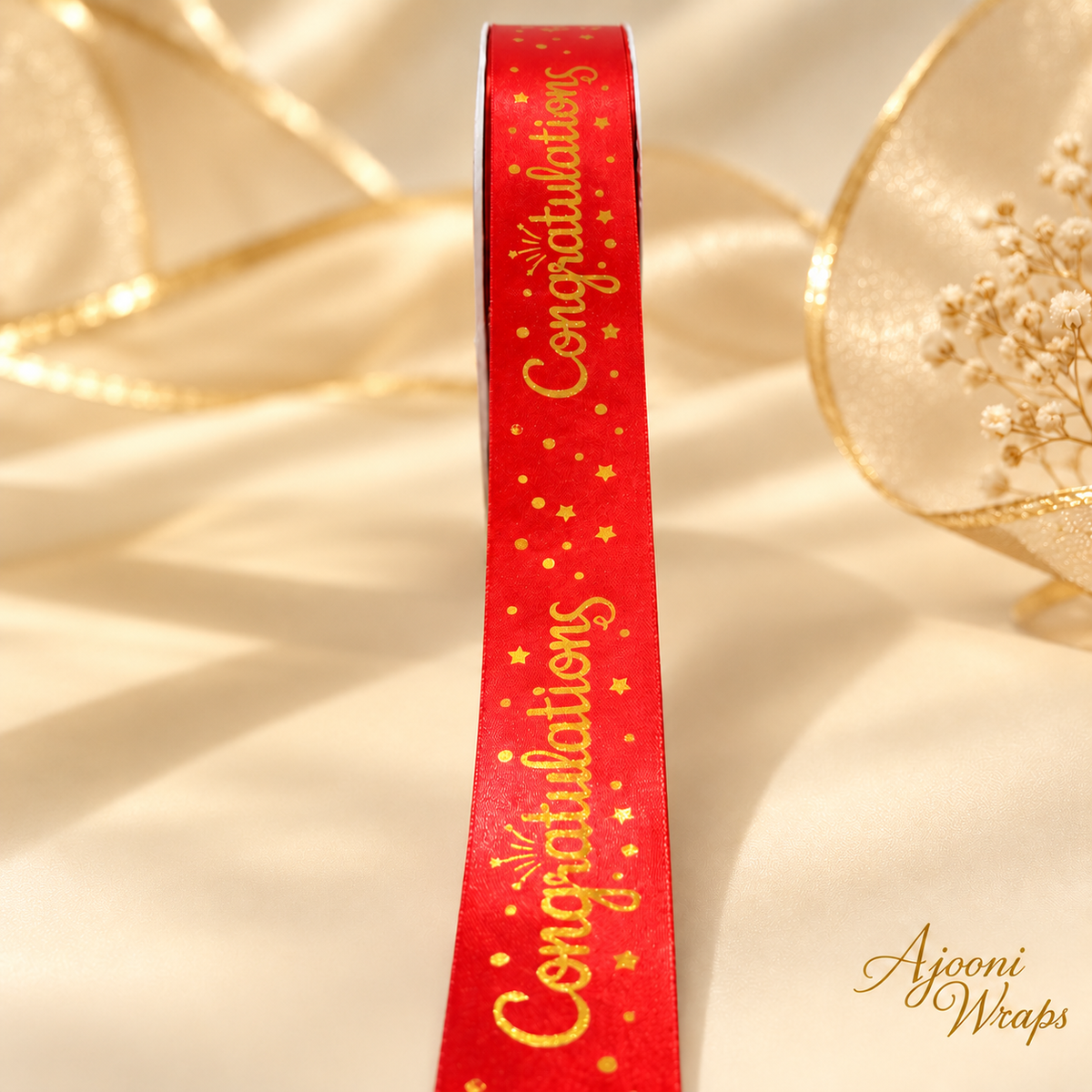Premium Satin Congratulations Ribbon 1 Inch