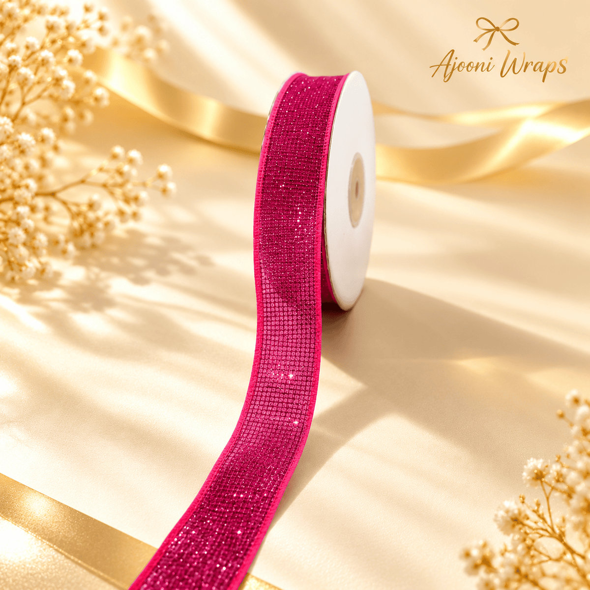 ✨ Premium Glitter Mesh Ribbon 1 Inch 🎀 20 Yards
