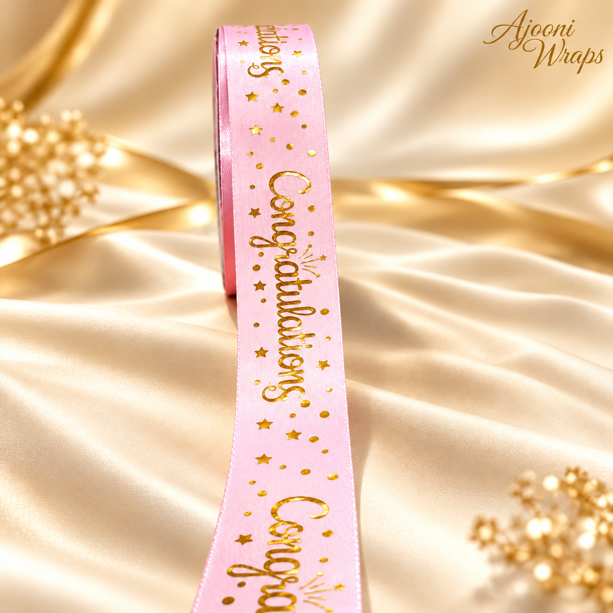 Premium Satin Congratulations Ribbon 1 Inch