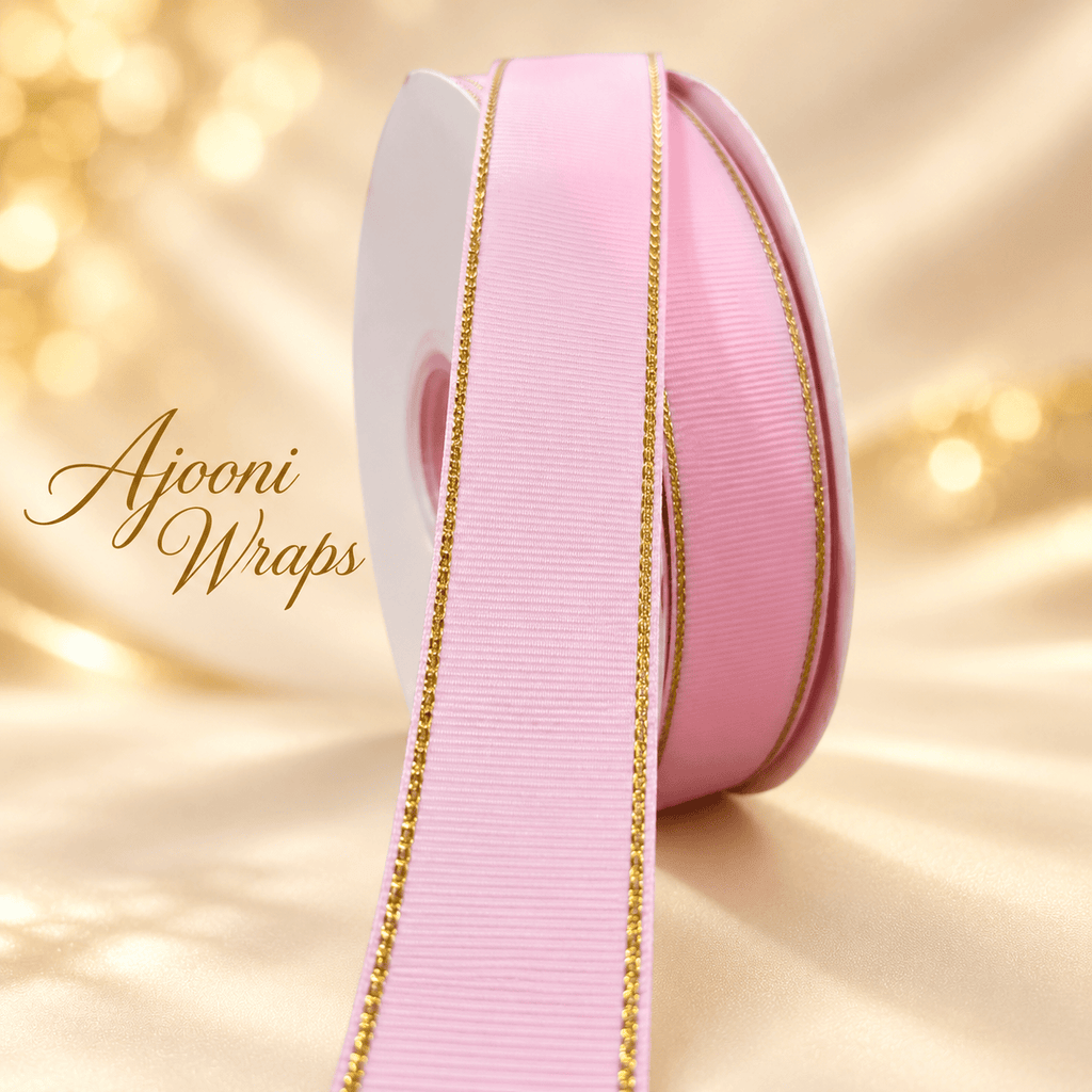 ✨ Luxury Grosgrain Ribbon with Golden Trim 1 Inch 🎀💛
