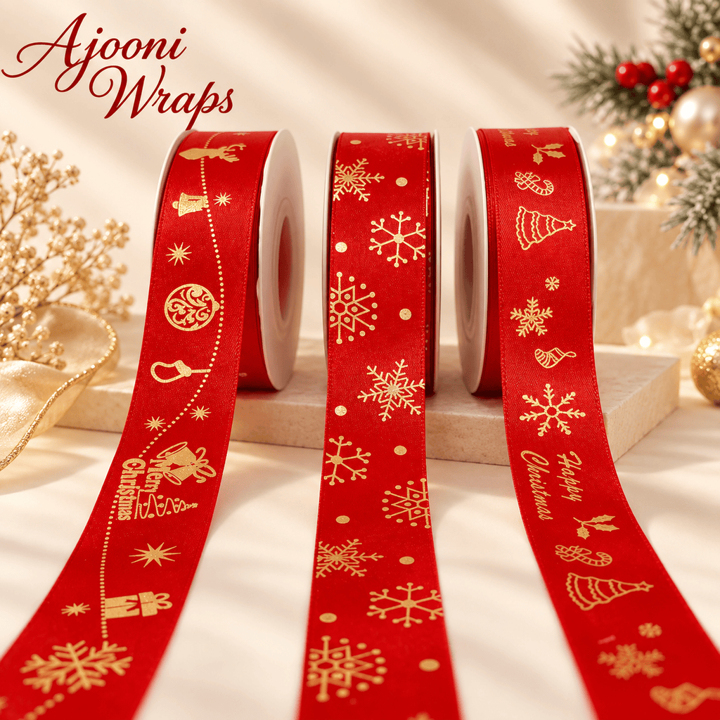 Luxury Christmas Ribbon Collection – Set of 6 🎄✨