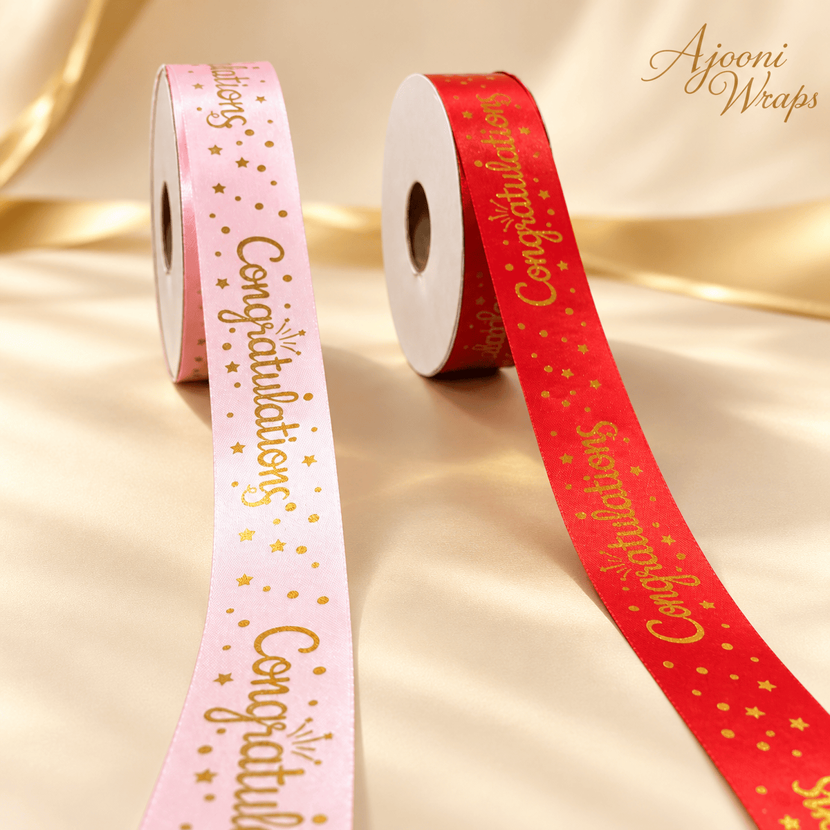 Premium Satin Congratulations Ribbon 1 Inch