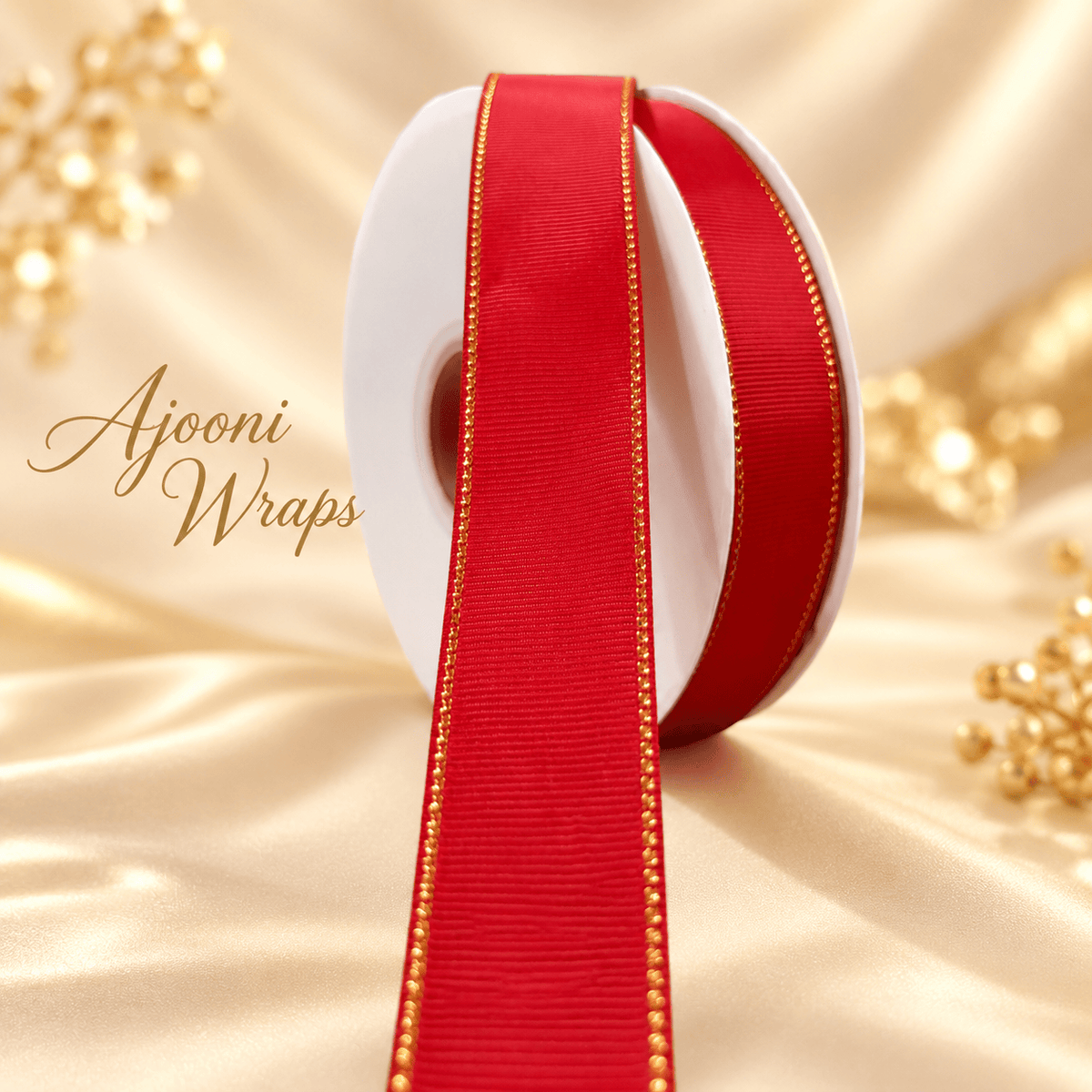 ✨ Luxury Grosgrain Ribbon with Golden Trim 1 Inch 🎀💛