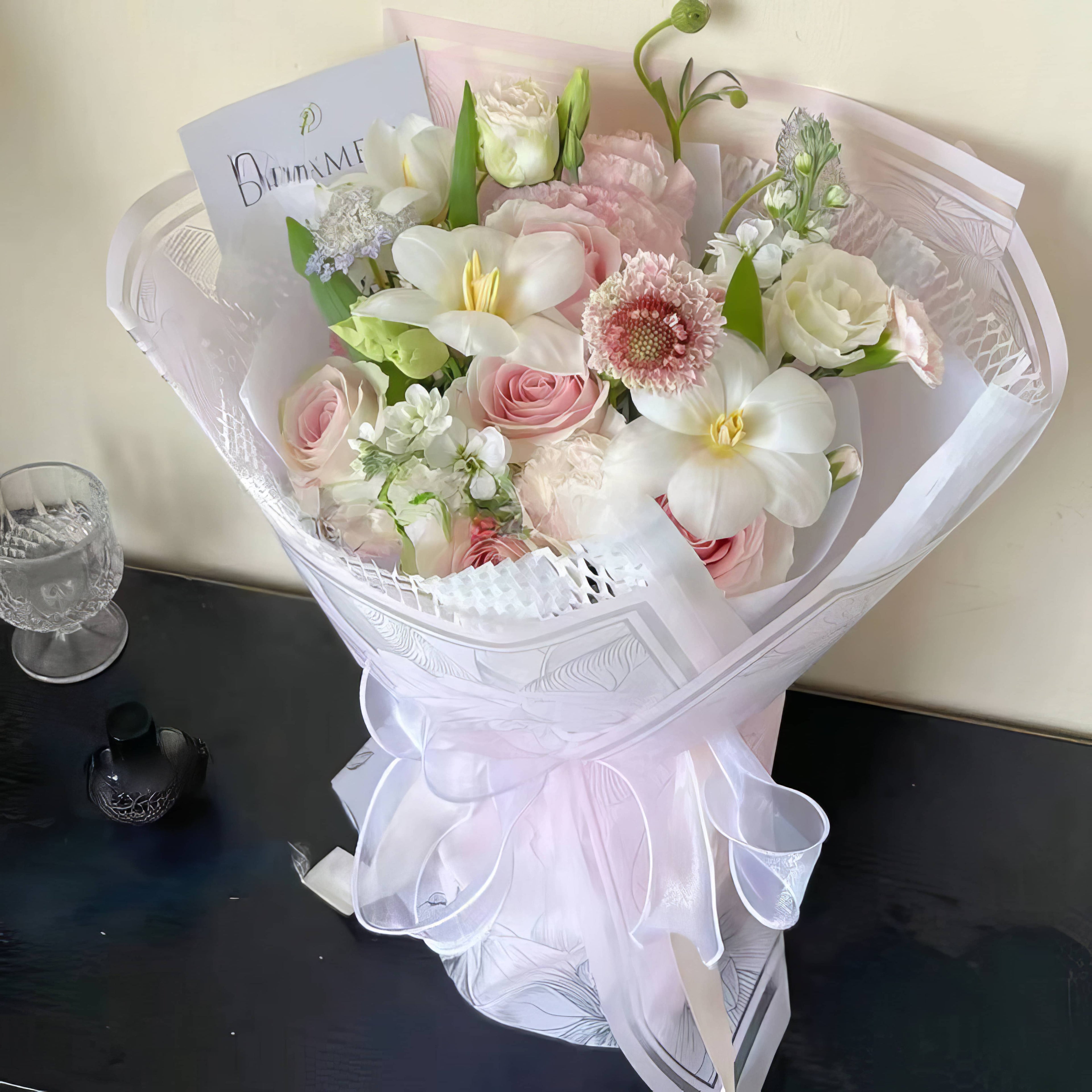 Floral Frame Bouquet & Gift Wrap