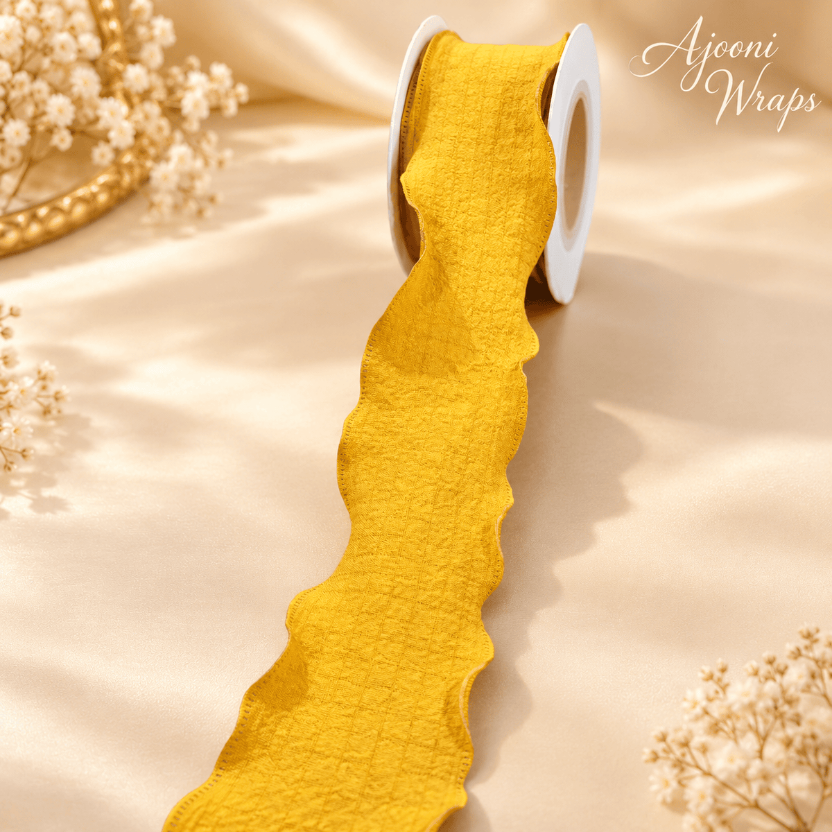 Premium Check Textured Wave Ribbon – 1.5 Inch | 10 Yards