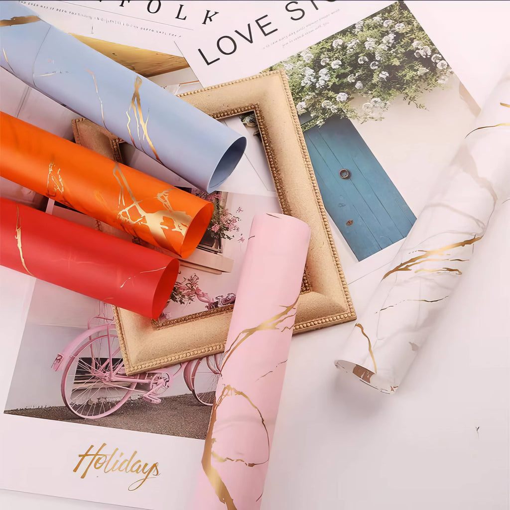 Golden Vein Elegance Bouquet & Gift Wrap