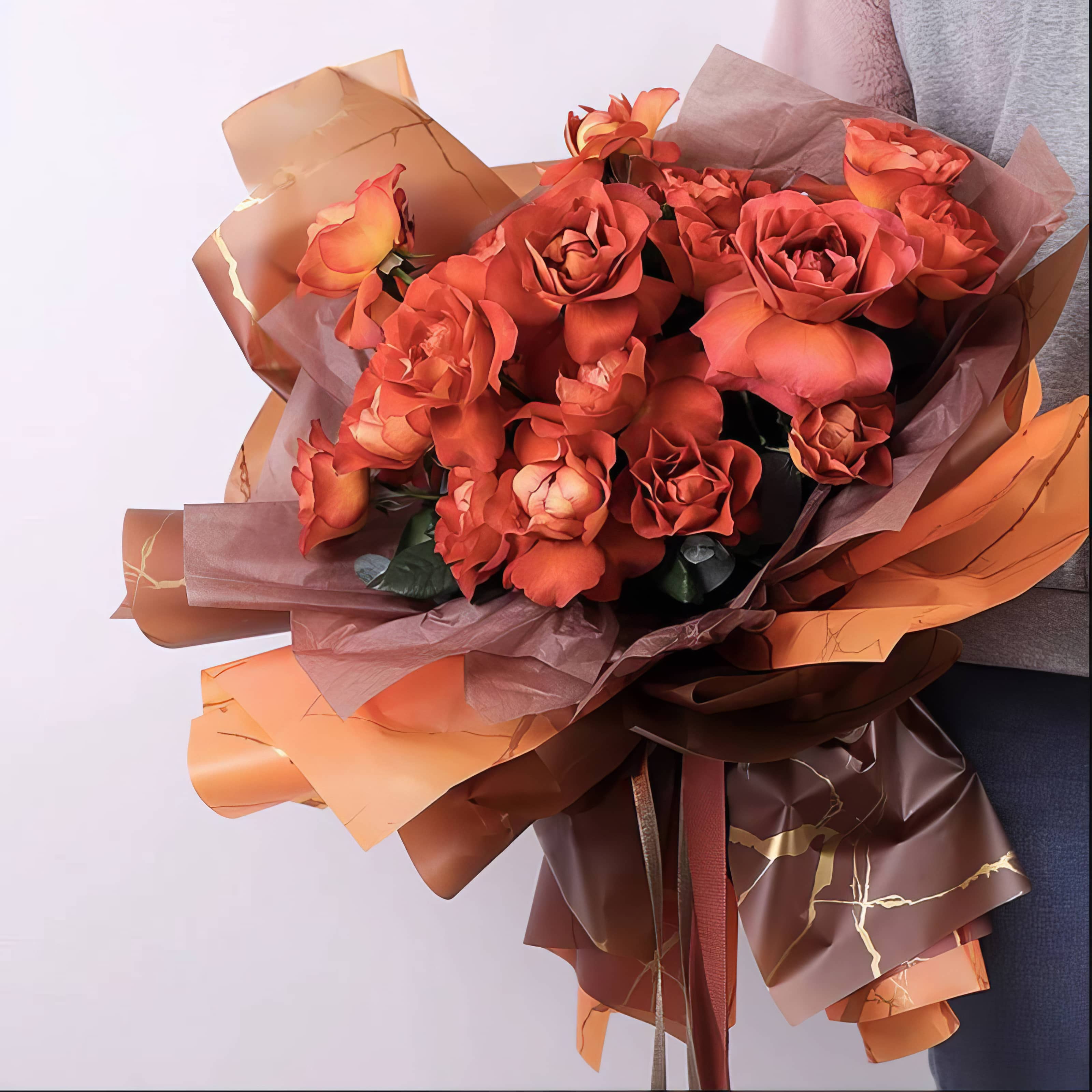 Golden Vein Elegance Bouquet & Gift Wrap