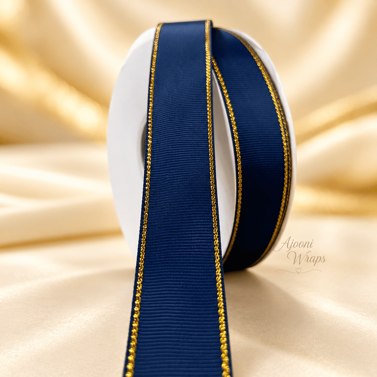 ✨ Luxury Grosgrain Ribbon with Golden Trim 1 Inch 🎀💛