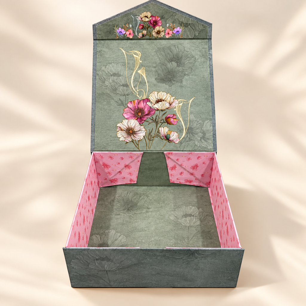 Pastel Sage Botanical Magnetic Collapsible Gift Box 🌿🌸