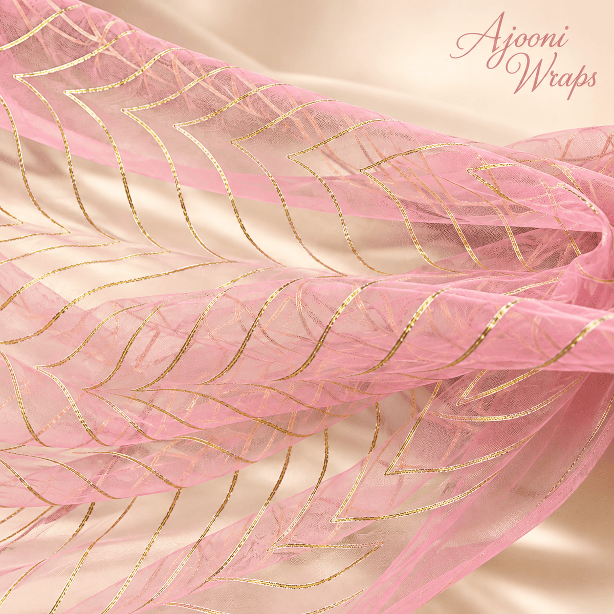 Luxury Golden Leaf Embroidered Organza Net 🍃✨✨ | 5 Yards |