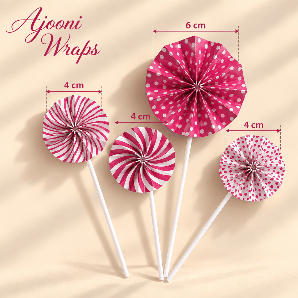Premium Paper Fan Cake Decoration Set of&nbsp; 5