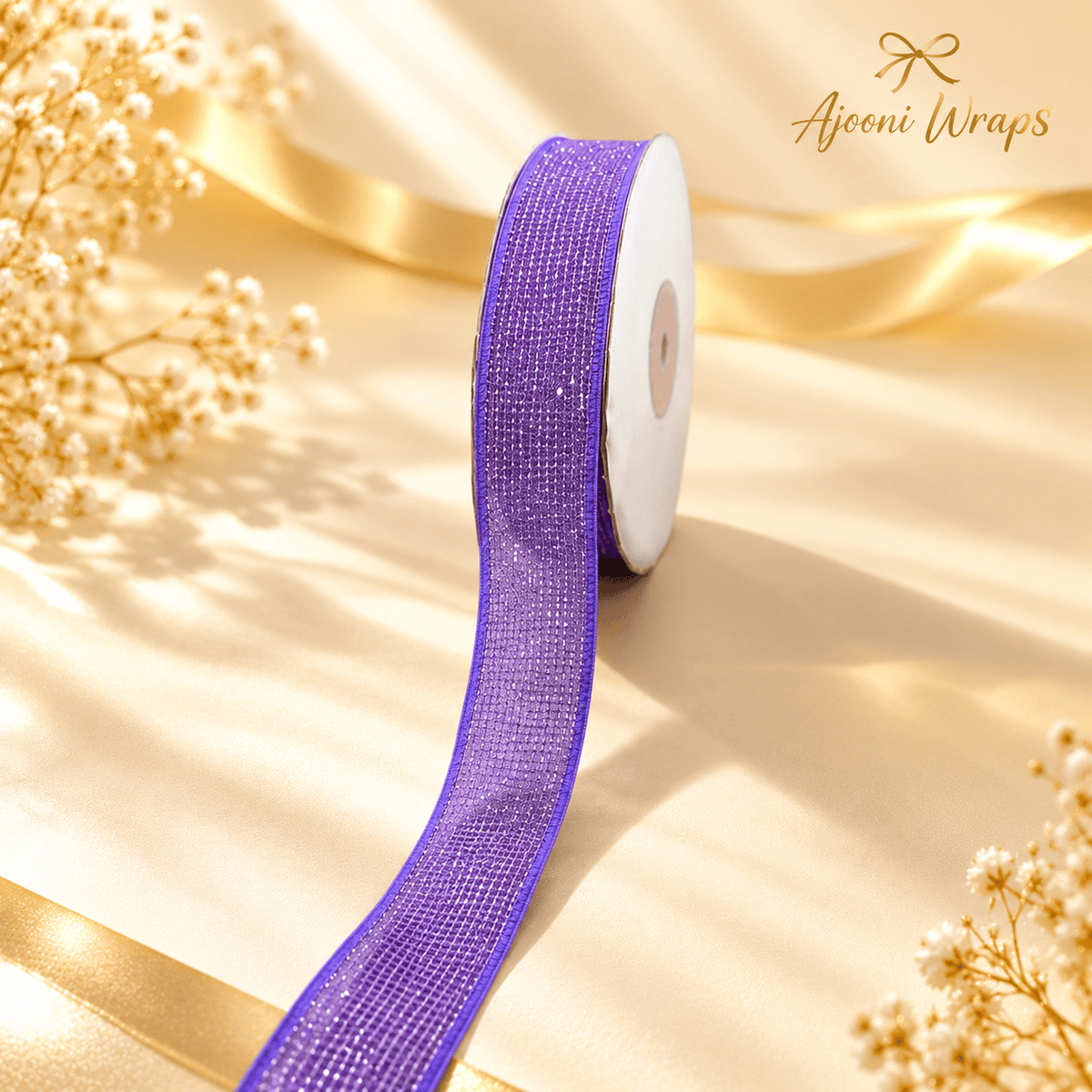 ✨ Premium Glitter Mesh Ribbon 1 Inch 🎀 20 Yards