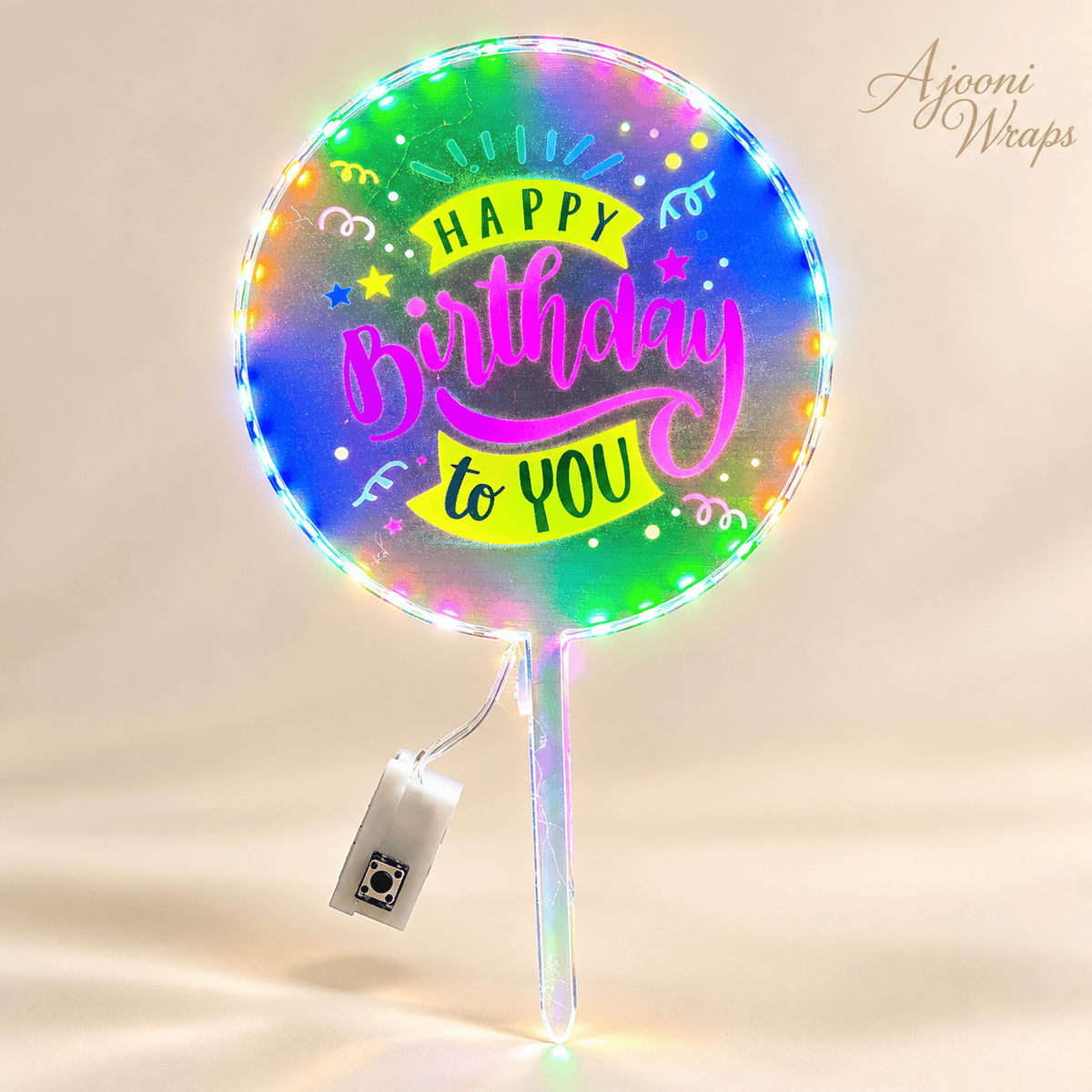 Premium Happy Birthday LED Cake Topper  🎂✨💡