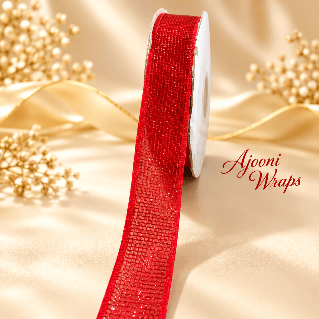 ✨ Premium Glitter Mesh Ribbon 1 Inch 🎀 20 Yards