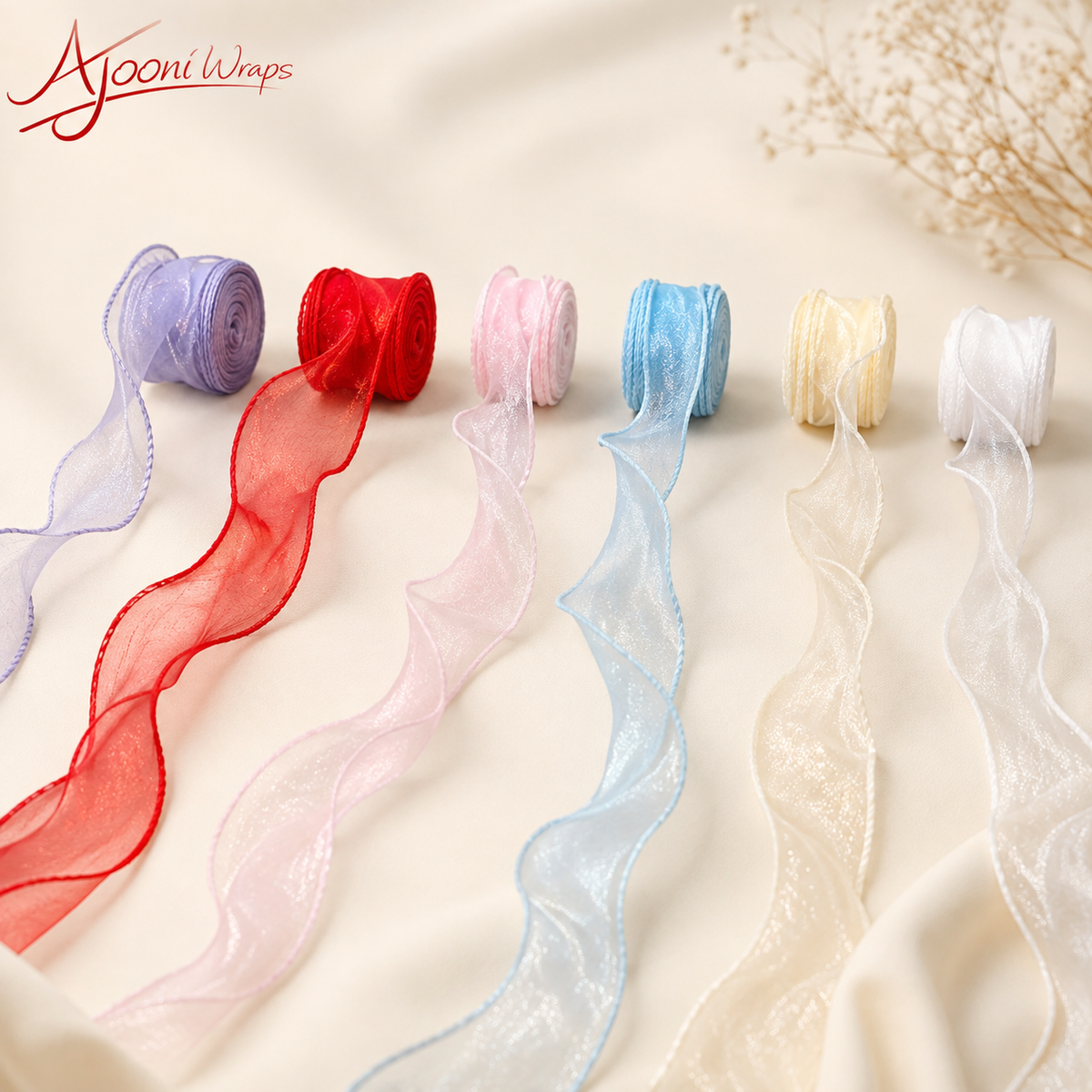 Premium Sheer Organza Ribbon – 1.5 Inch x 10 Yards