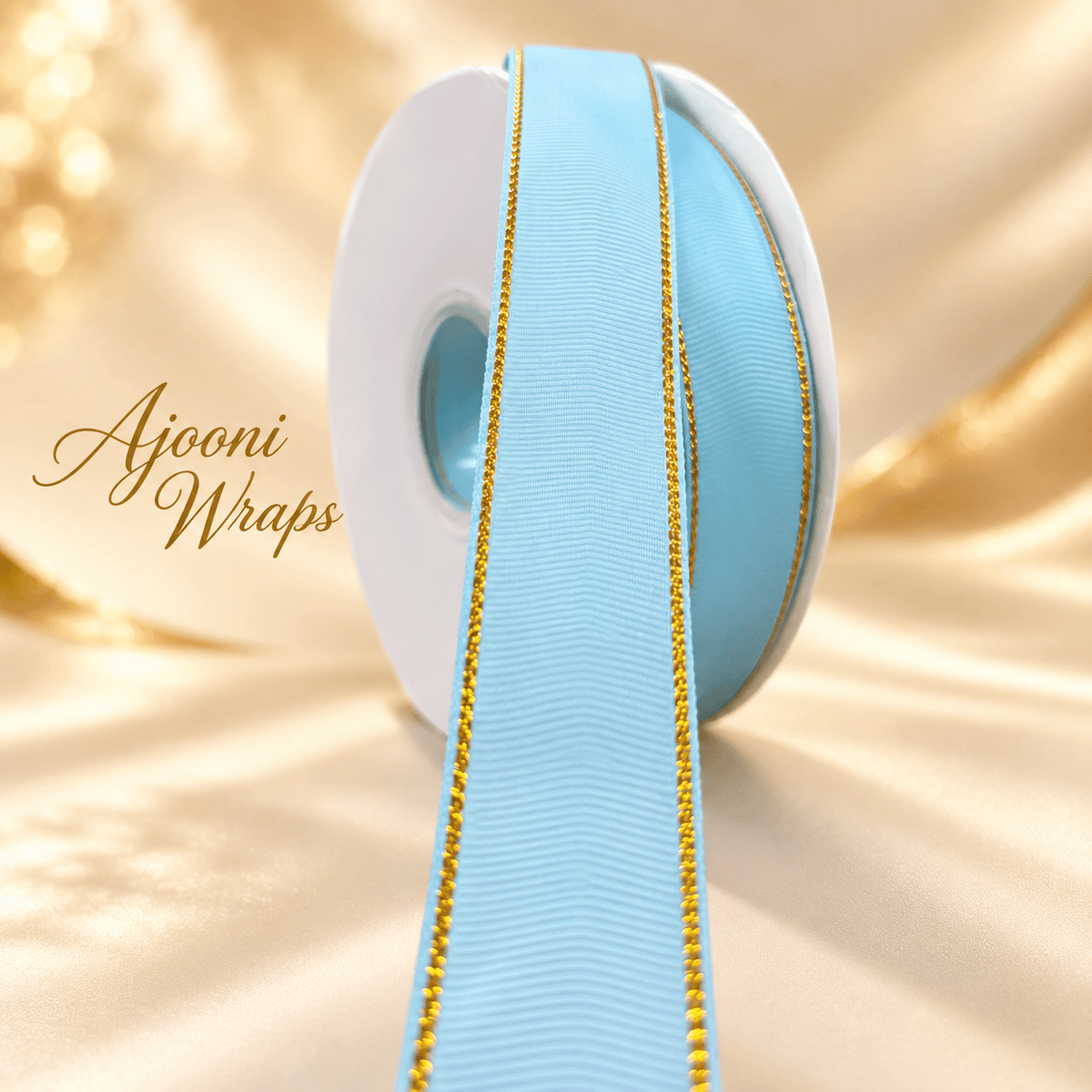 ✨ Luxury Grosgrain Ribbon with Golden Trim 1 Inch 🎀💛