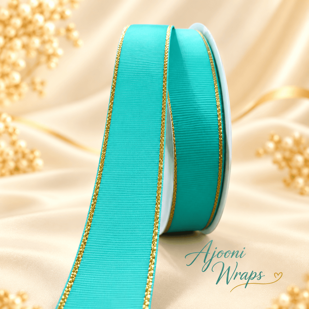 ✨ Luxury Grosgrain Ribbon with Golden Trim 1 Inch 🎀💛