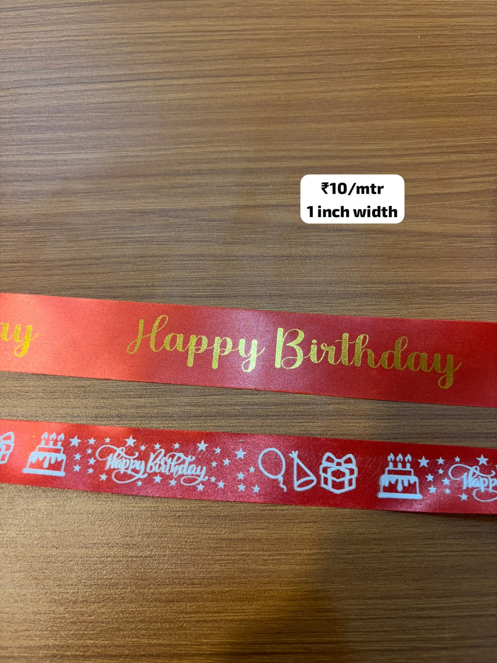 Happy Birthday RibHappy Birthday Satin Ribbon | 1 Inch Width | Redbon