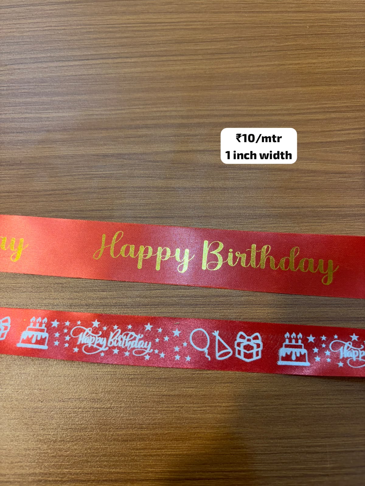 Happy Birthday RibHappy Birthday Satin Ribbon | 1 Inch Width | Redbon