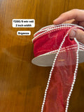 Pearl Edge Organza Ribbon | 2 Inch Width |9 Meter