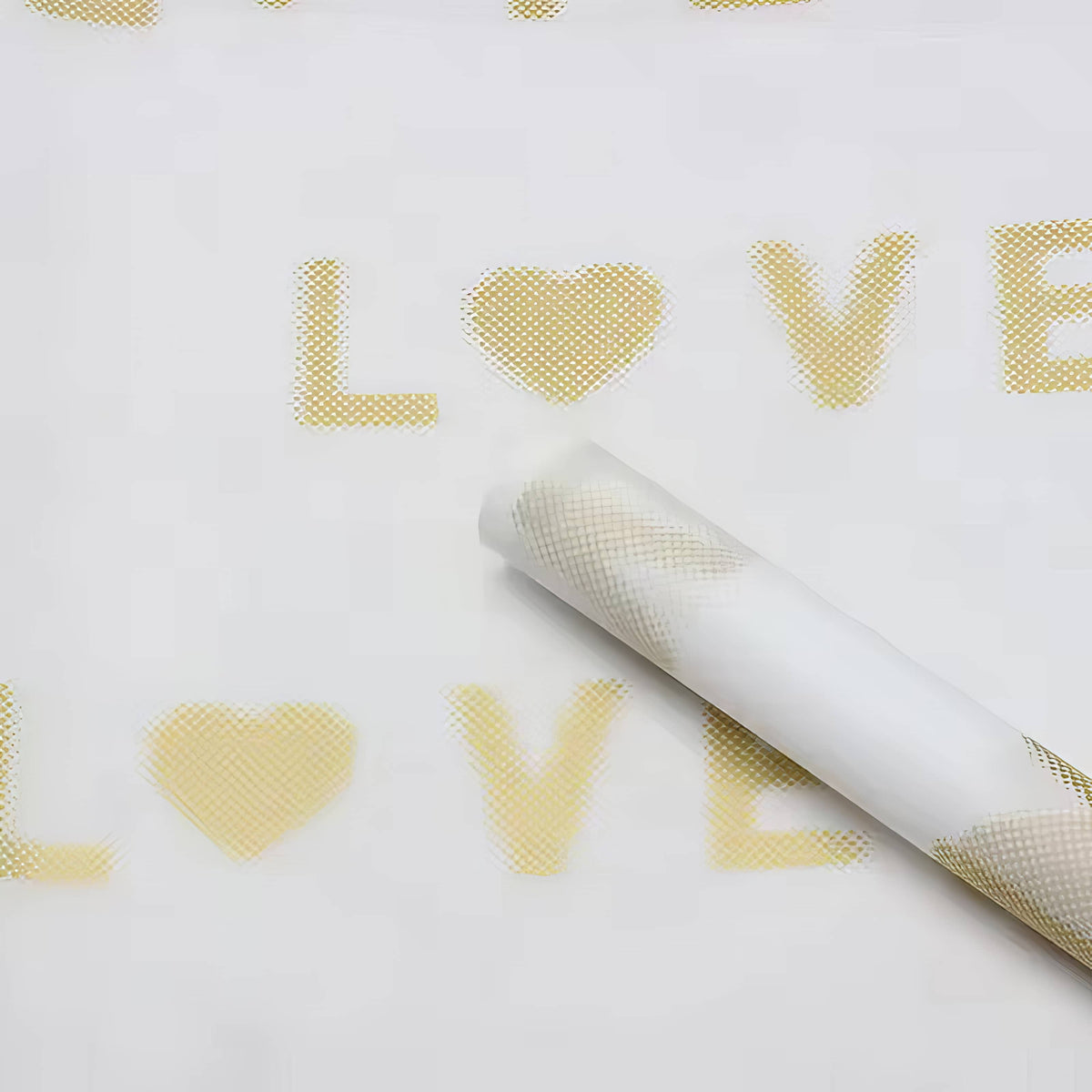 ✨ Premium Golden Love Heart Bouquet Wrapping Sheets💖 ✨