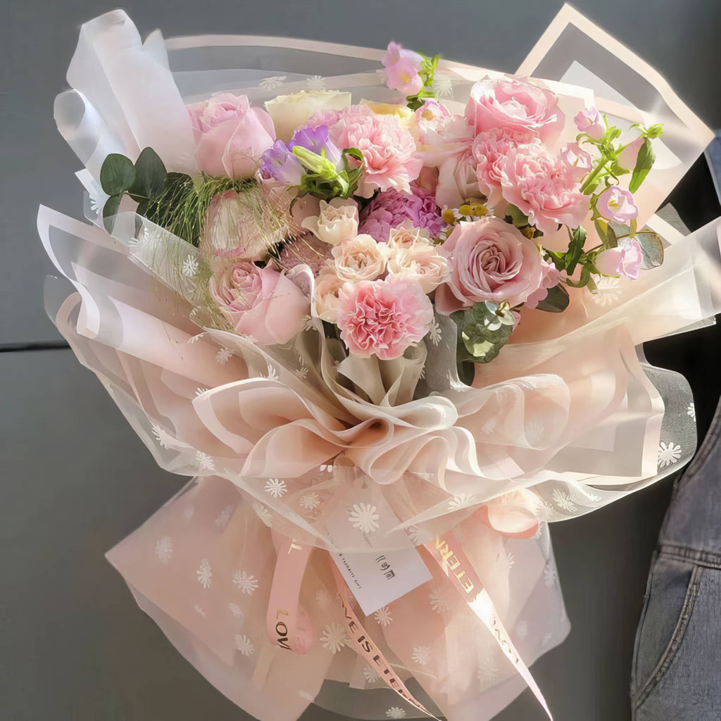Pastel Crystal Fade Double-Edge Bouquet & Gift Wrap