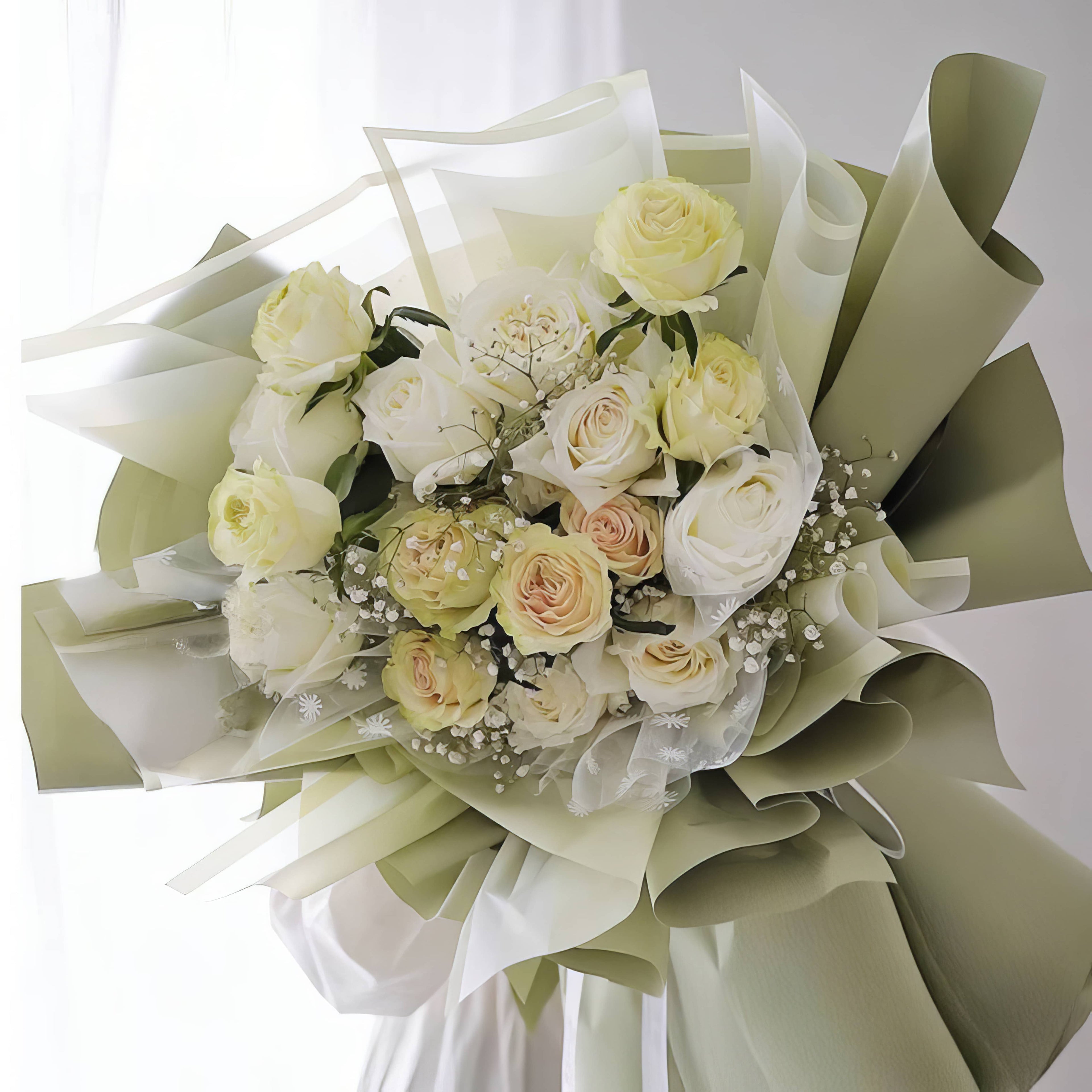 Pastel Crystal Fade Double-Edge Bouquet & Gift Wrap