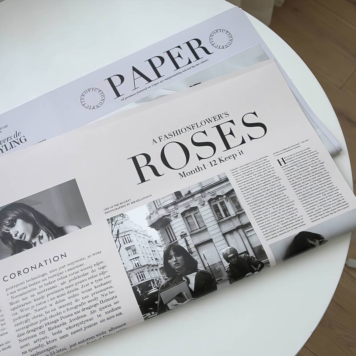 Luxury Fashion Newspaper Bouquet Wrapping Sheets 🖤📰