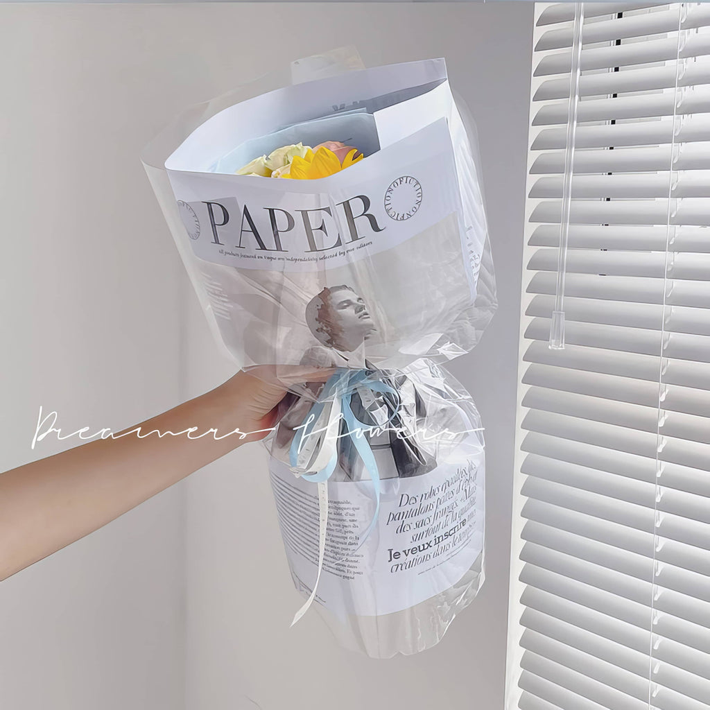 Luxury Fashion Newspaper Bouquet Wrapping Sheets 🖤📰