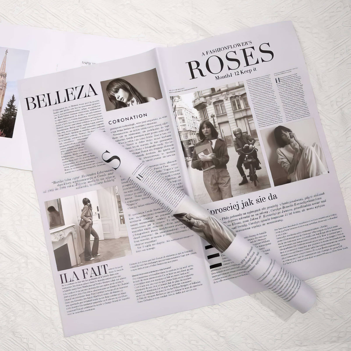 Luxury Fashion Newspaper Bouquet Wrapping Sheets 🖤📰