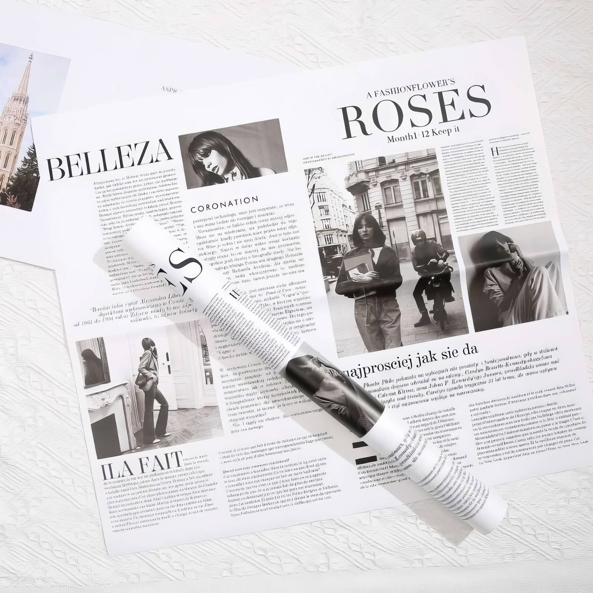 Luxury Fashion Newspaper Bouquet Wrapping Sheets 🖤📰
