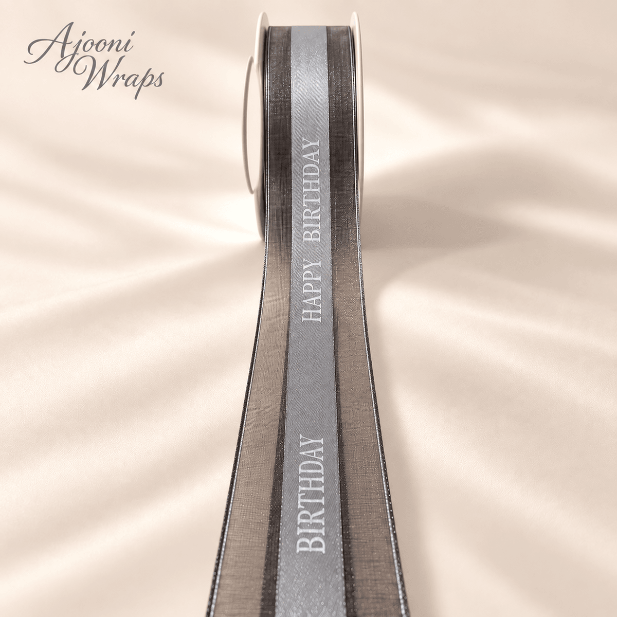 Happy Birthday Luxe Organza Satin Ribbon | 1 Inch