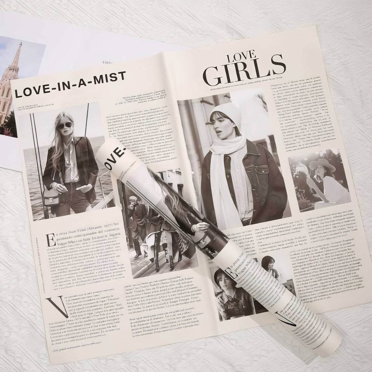 Luxury Fashion Newspaper Bouquet Wrapping Sheets 🖤📰