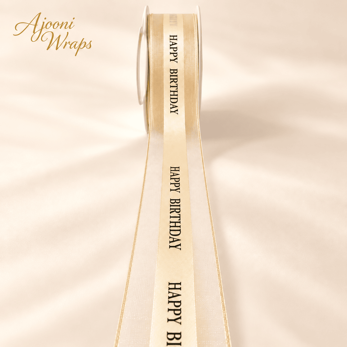 Happy Birthday Luxe Organza Satin Ribbon | 1 Inch