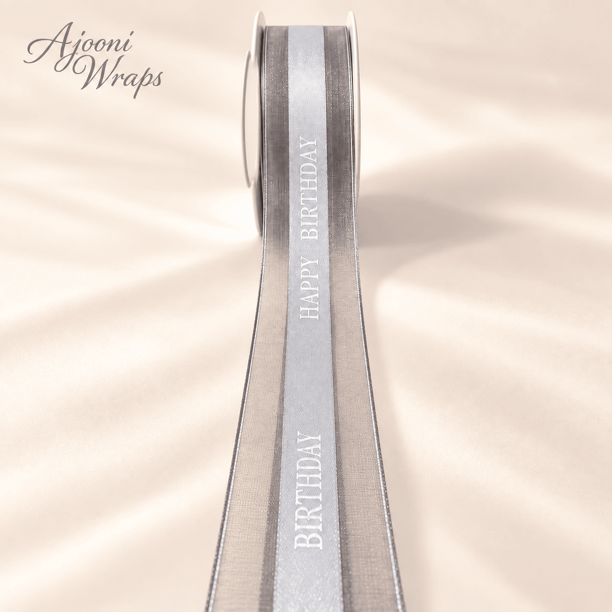 Happy Birthday Luxe Organza Satin Ribbon | 1 Inch