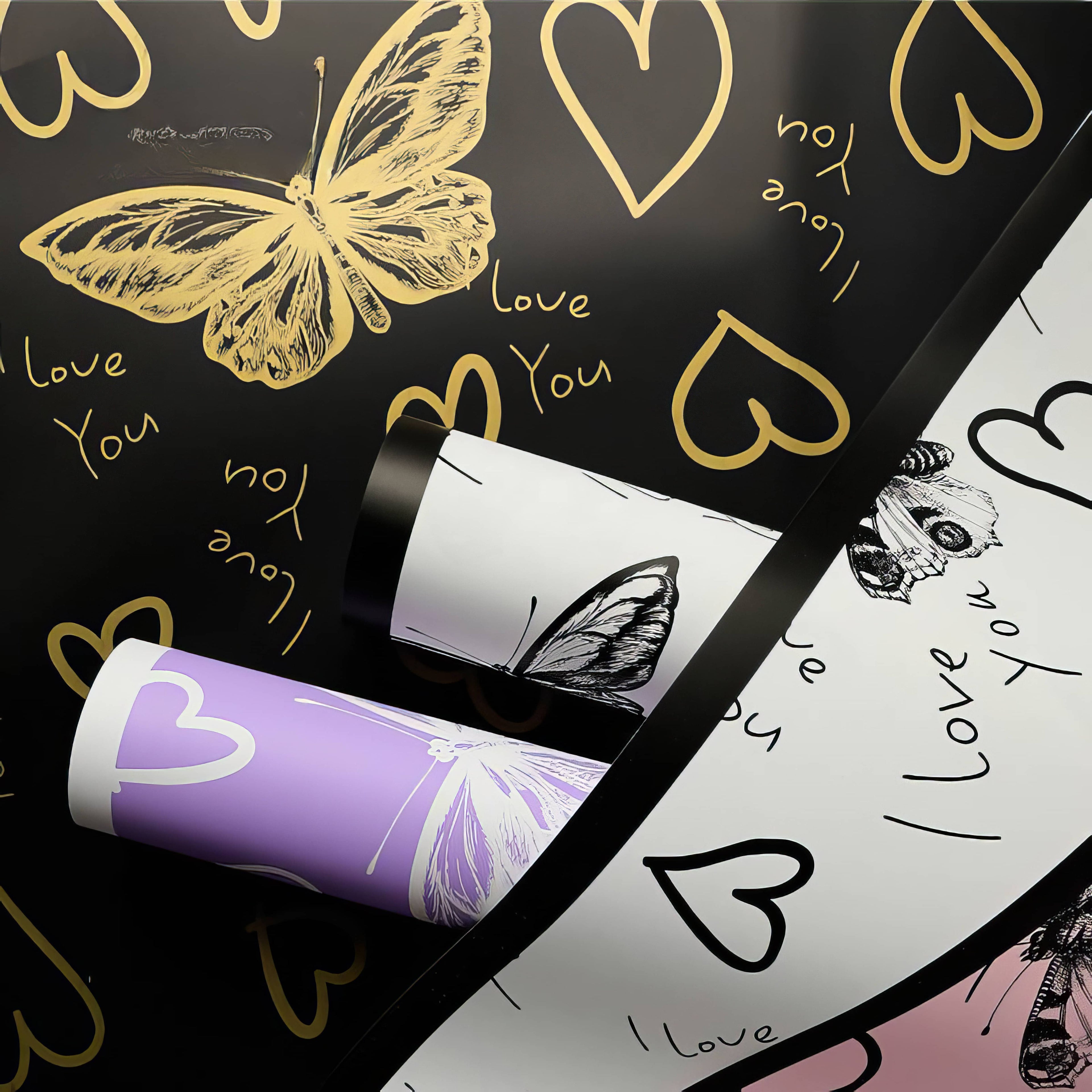 Butterfly Love Heart Bouquet Wrap