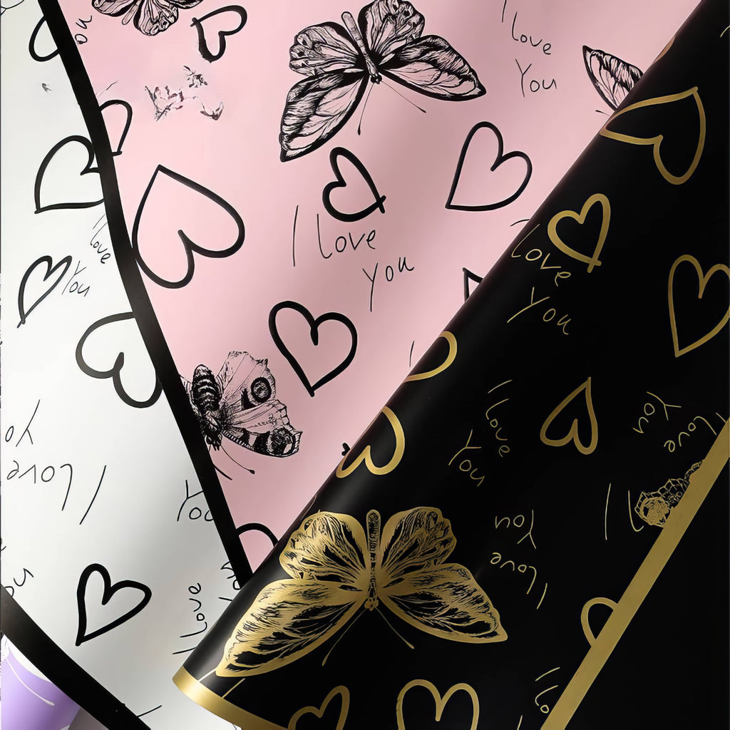Butterfly Love Heart Bouquet Wrap