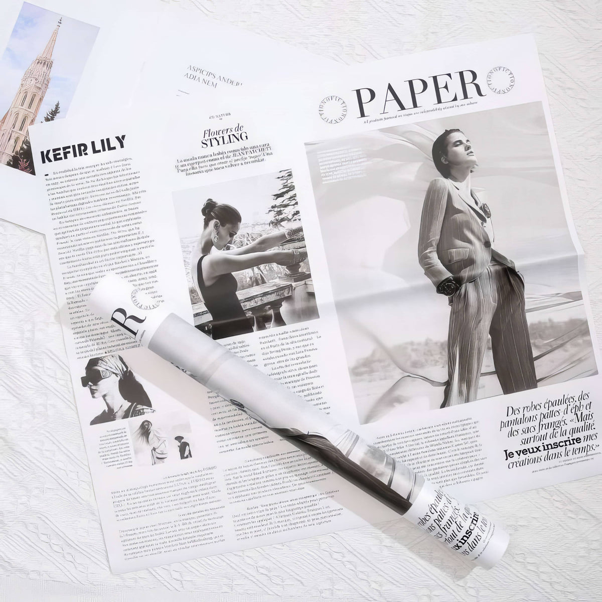 Luxury Fashion Newspaper Bouquet Wrapping Sheets 🖤📰