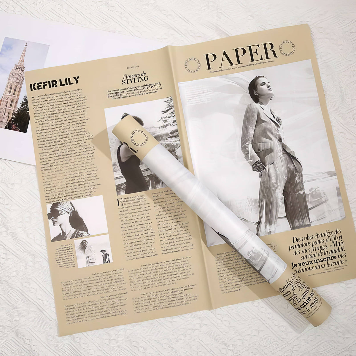 Luxury Fashion Newspaper Bouquet Wrapping Sheets 🖤📰