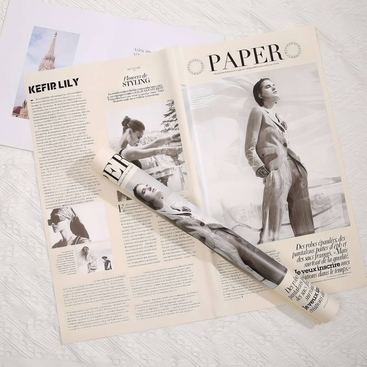 Luxury Fashion Newspaper Bouquet Wrapping Sheets 🖤📰